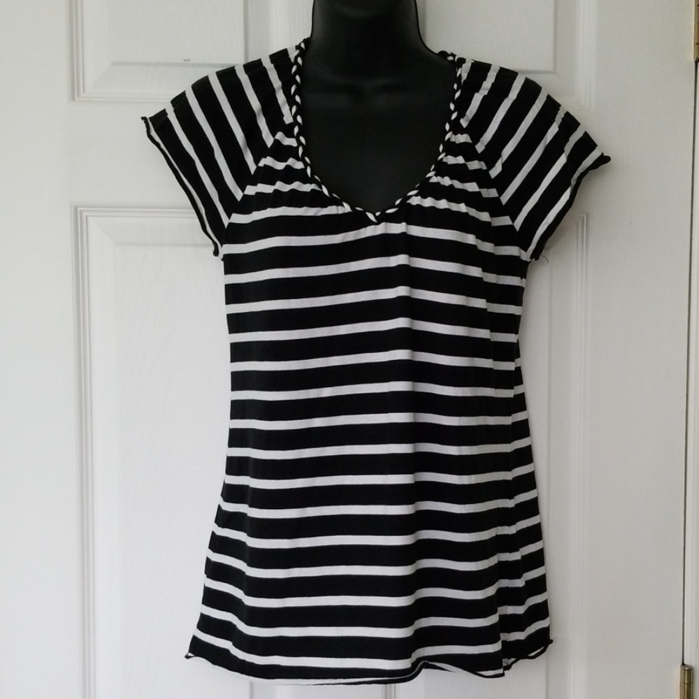 Black and White Striped Old Navy Top